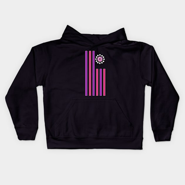 Donut - Flag Kids Hoodie by adamzworld